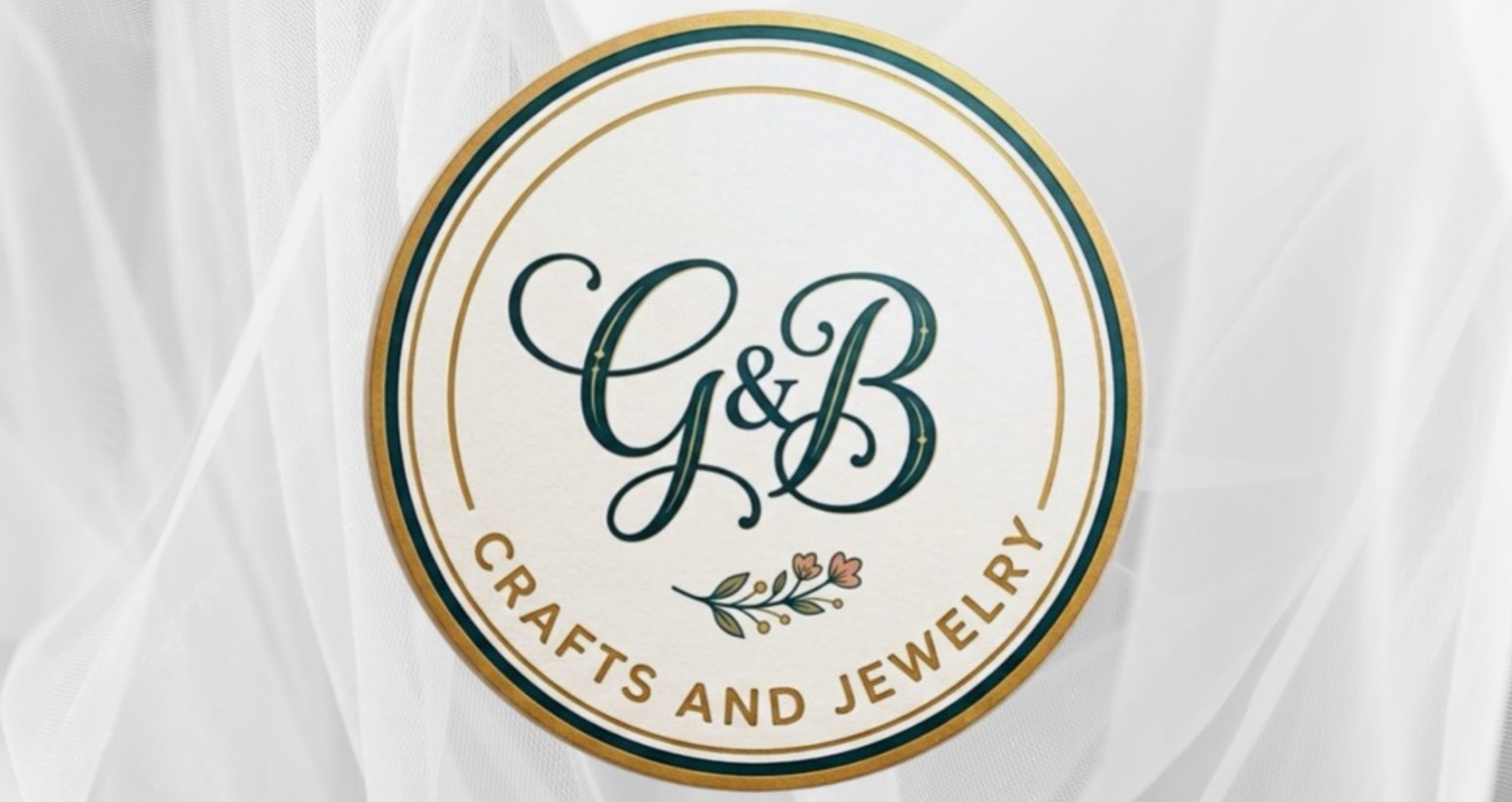 Logo of G&B Crafts and Jewelry on a white background with text about handmade beaded jewelry.