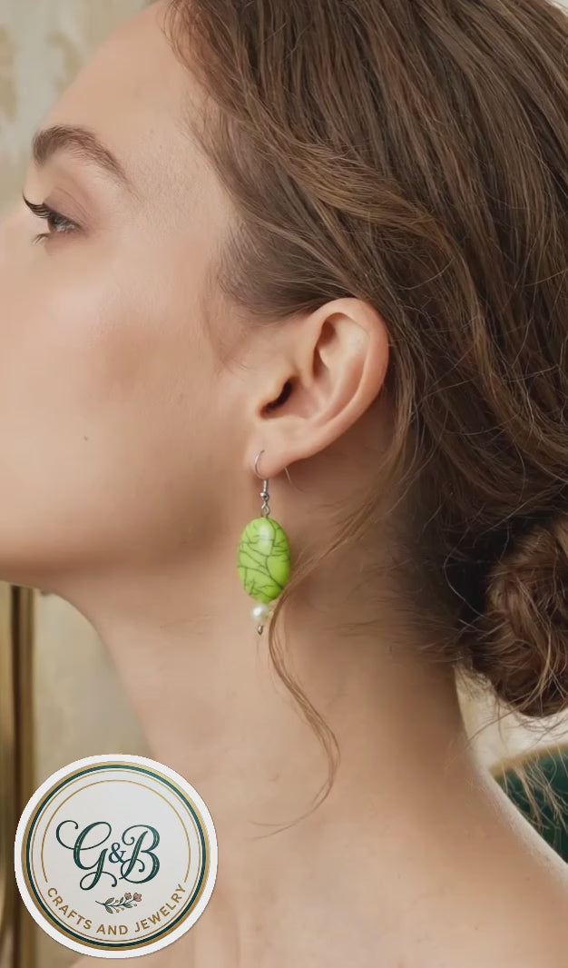 Green Stone Earrings