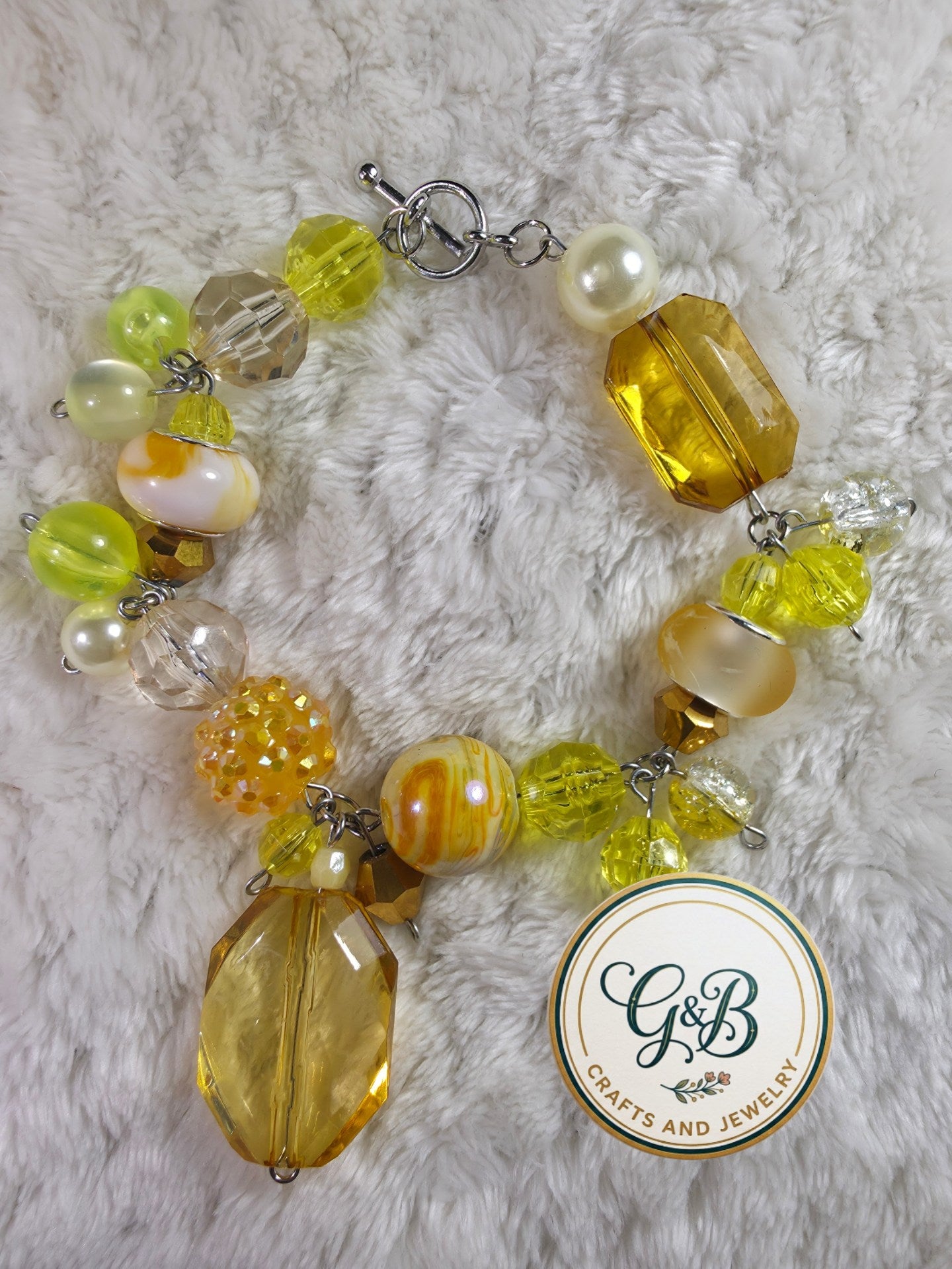 Chunky Yellow Clustered Bracelet
