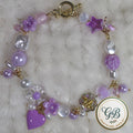 Whimsical Lavender Clustered Charm Bracelet