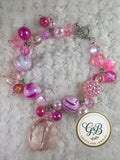 Chunky Pink Clustered Bracelet