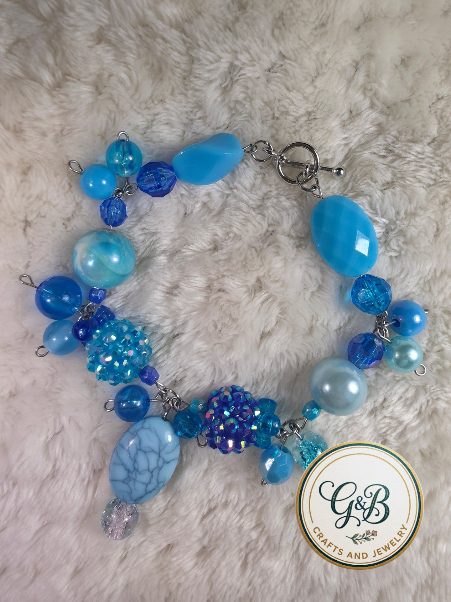 Chunky Blue Clustered Bracelet
