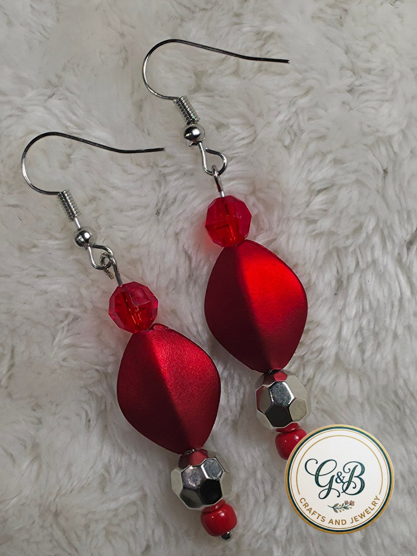 Red Velvet Silver Earrings