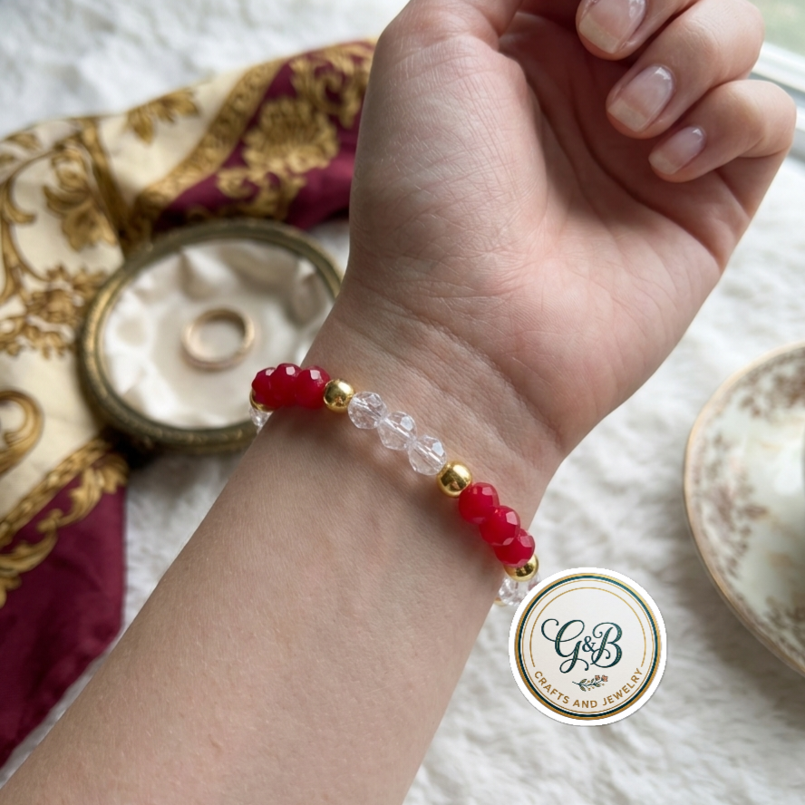 Crimson & Crystal Starlight Bracelet