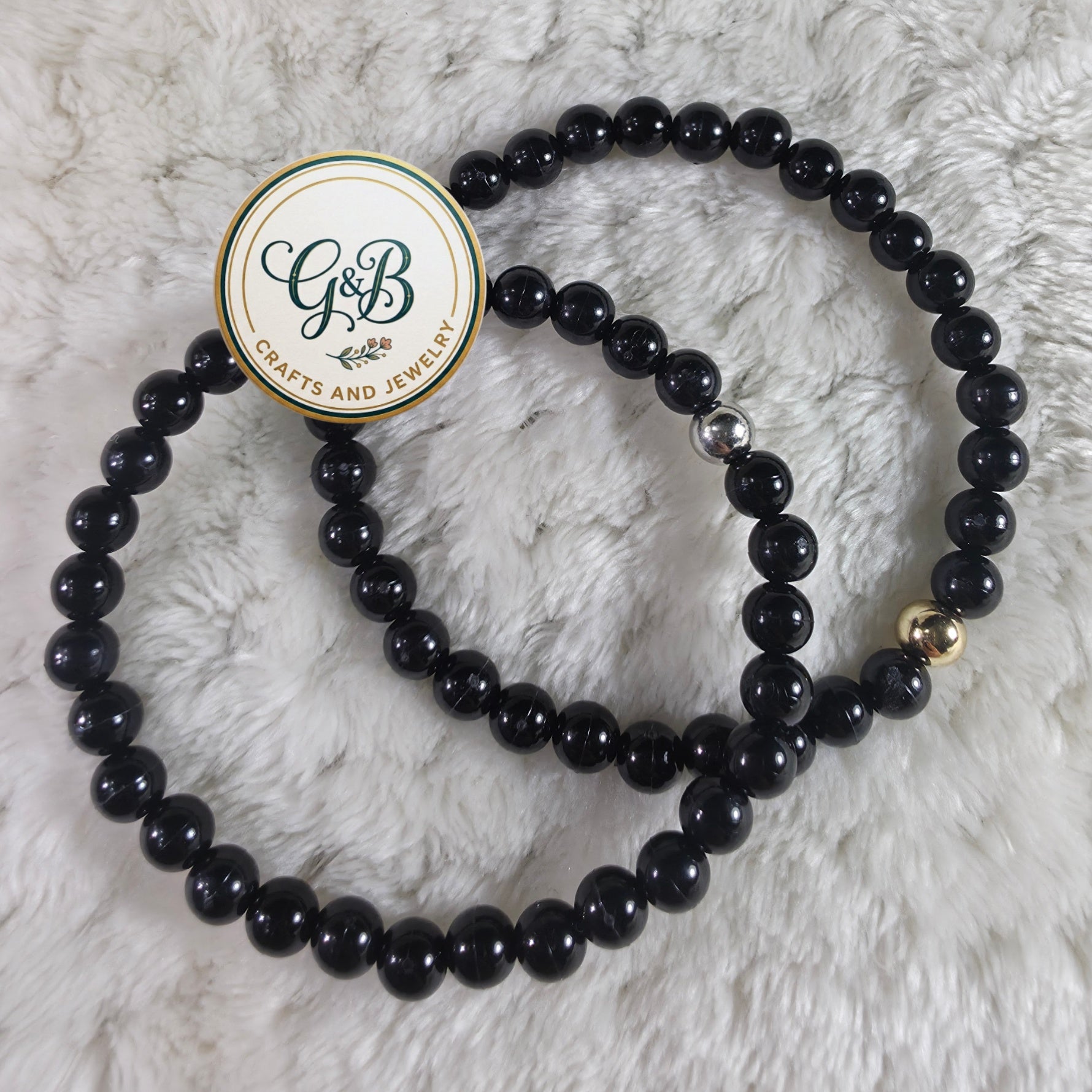 Simple Black with Gold or Silver Bracelet