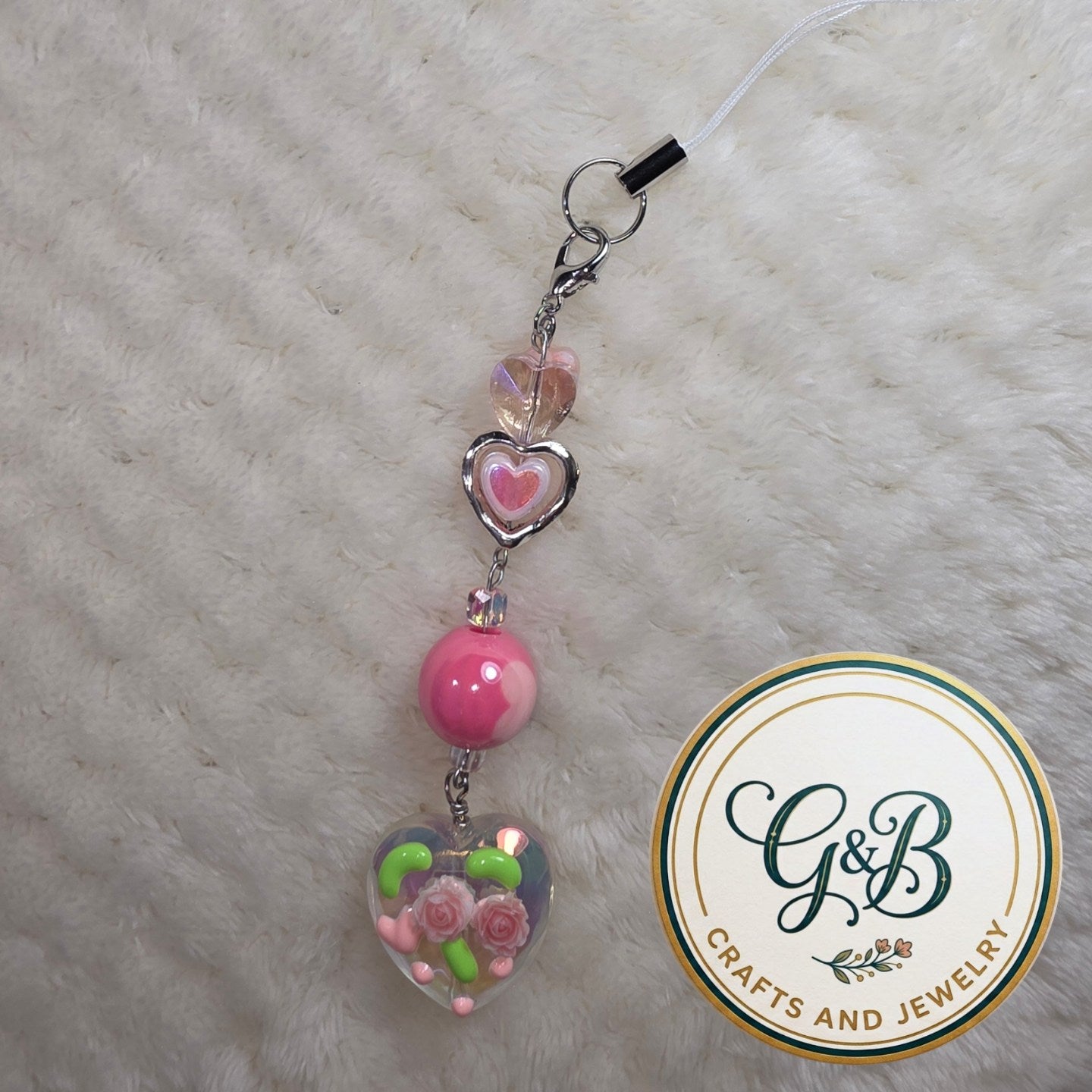 Enchanted Rose Heart Phone Charms