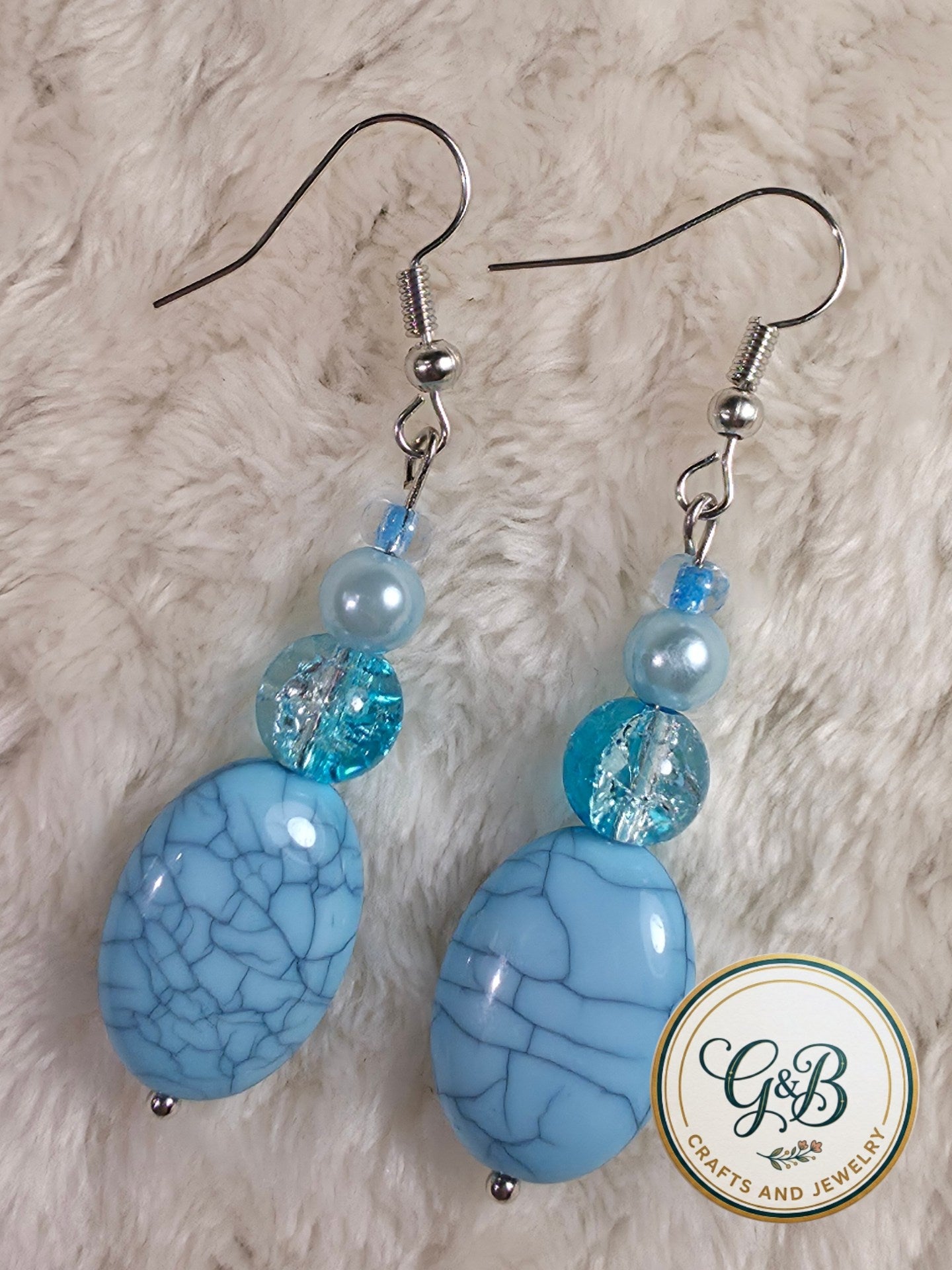 Blue Stone Dangling Earrings