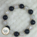 Midnight & Crystal Elegance Stretch Bracelet