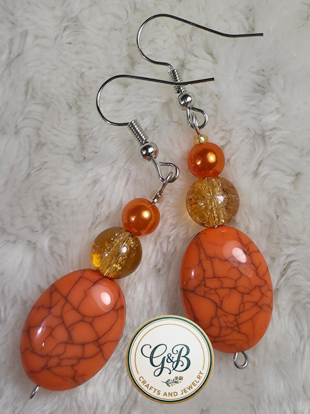 Orange Dangling Earrings