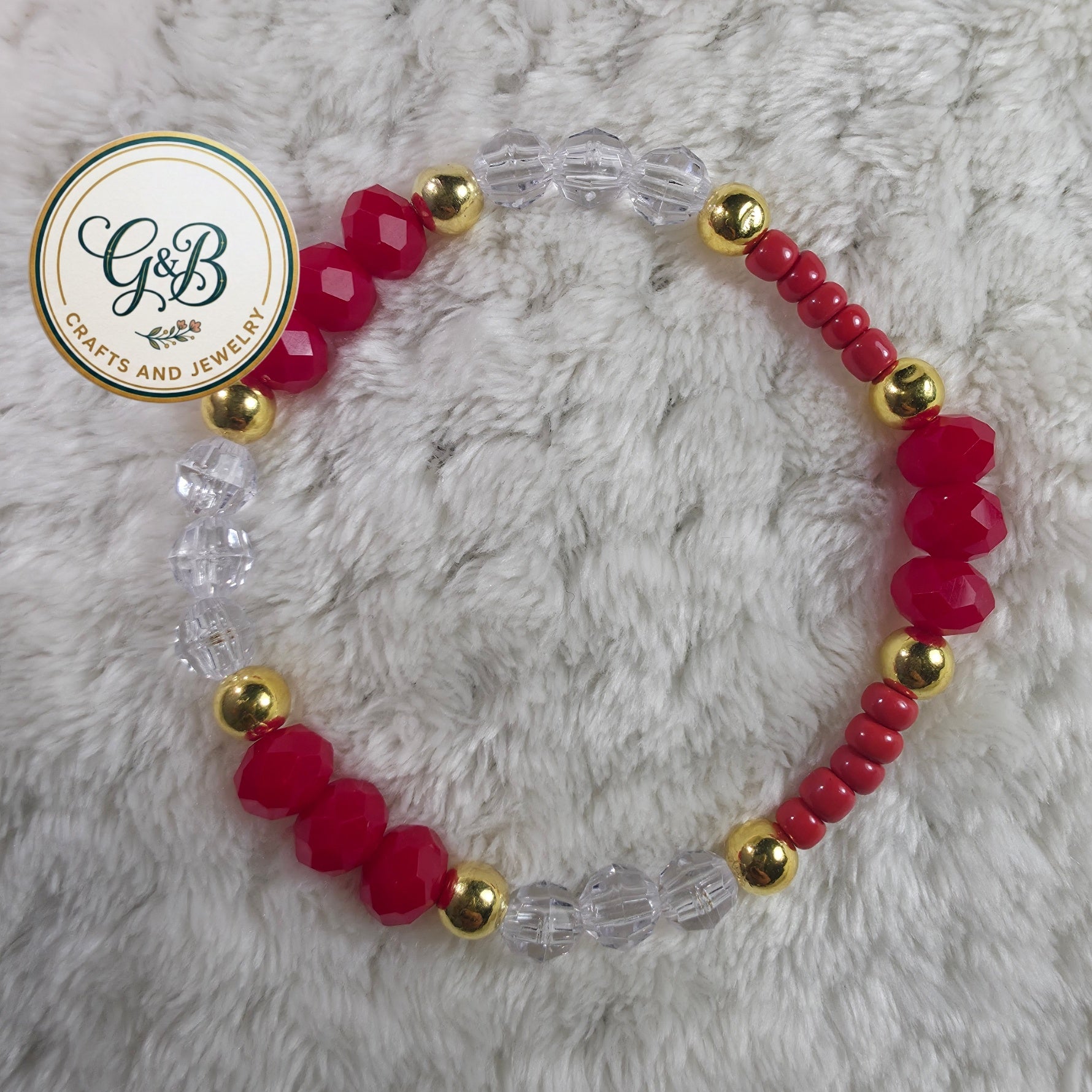 Crimson & Crystal Starlight Bracelet