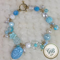 Serene Blue Clustered Charm Bracelet
