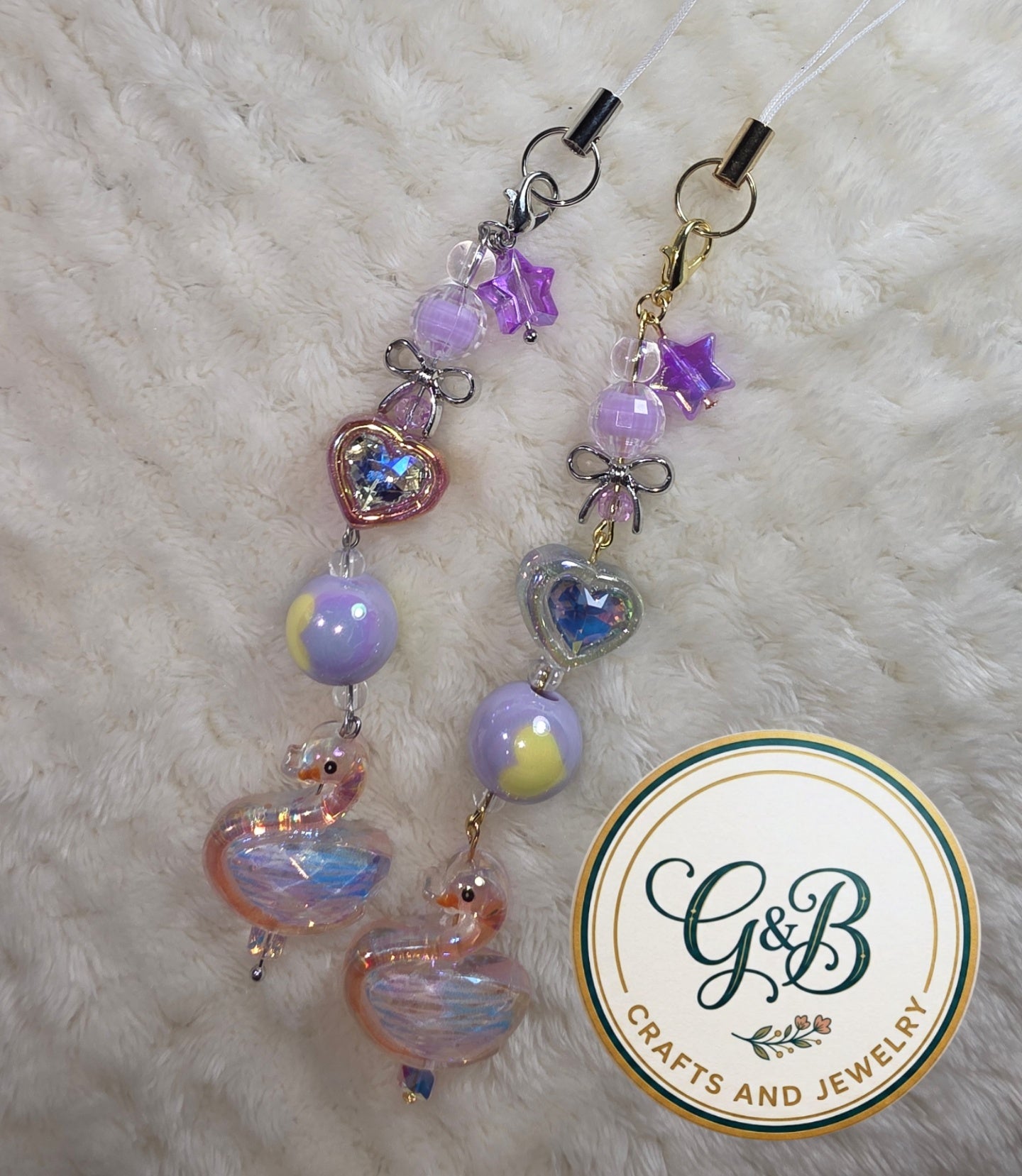 Dreamy Crystal Swan Phone Charms