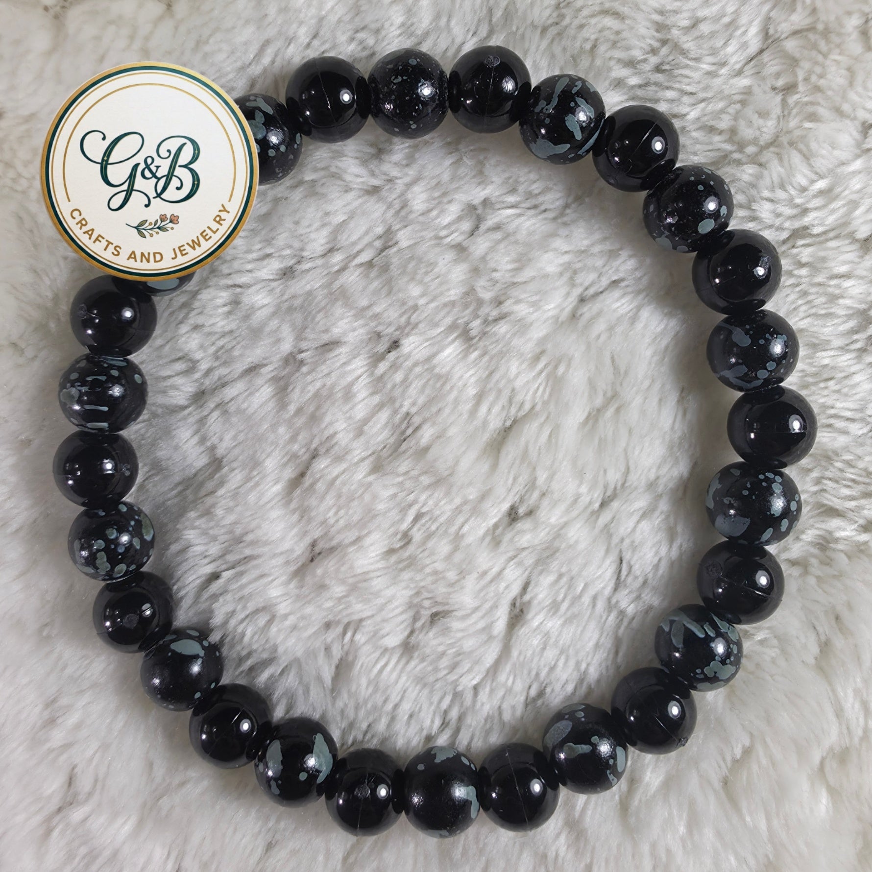 Snowflake Obsidian Bracelet